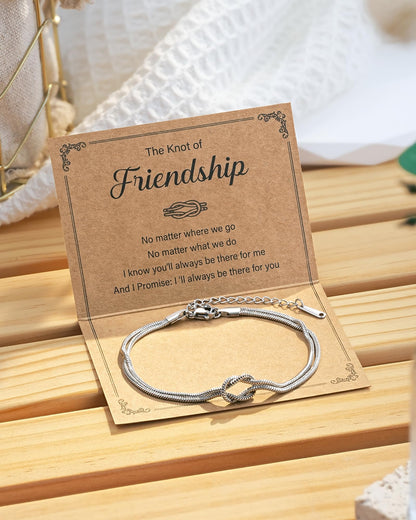 Women's Stainless Steel Love Knot Friendship Bracelet – Adjustable Chain